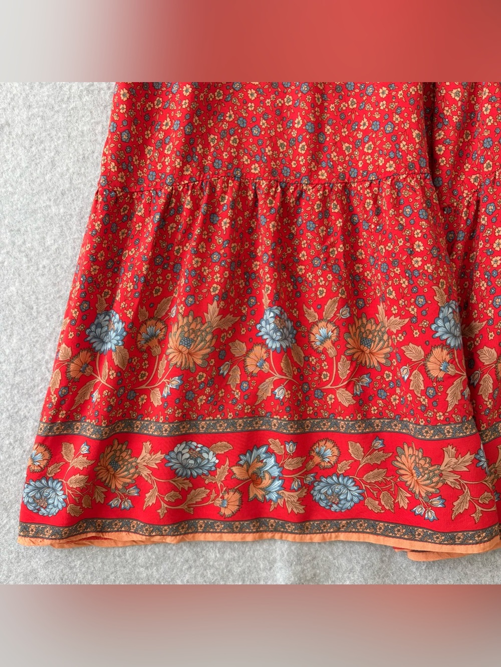 Natural Life Jamie Jumpsuit Romper Wide Leg Red Floral Boho Festival Size Small - Picture 15 of 16